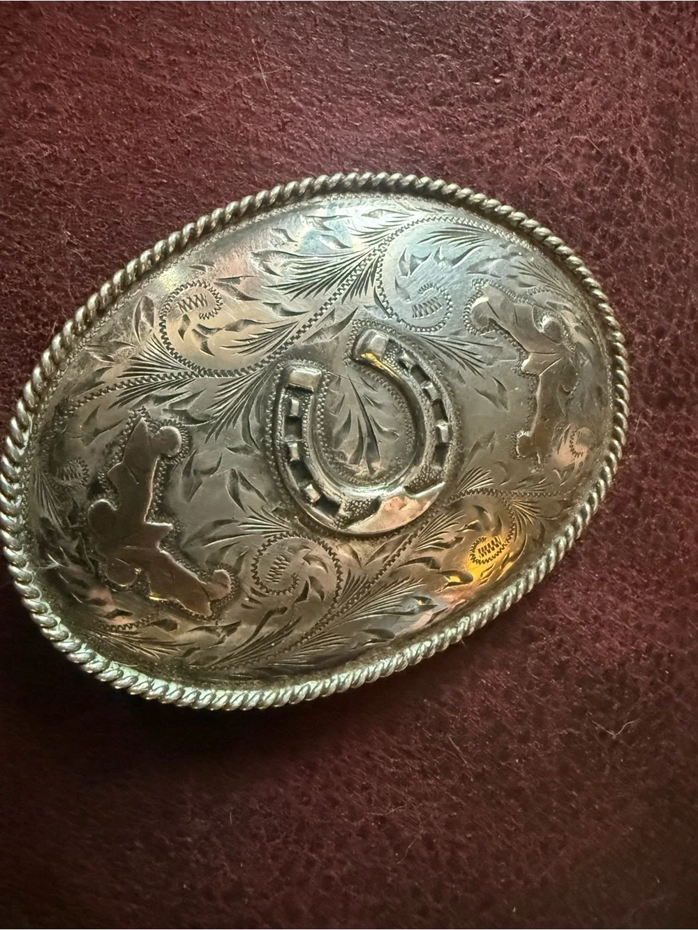 Vintage Plata De Jalisco .925 Sterling and Jewelers Gold Western Belt Buckle